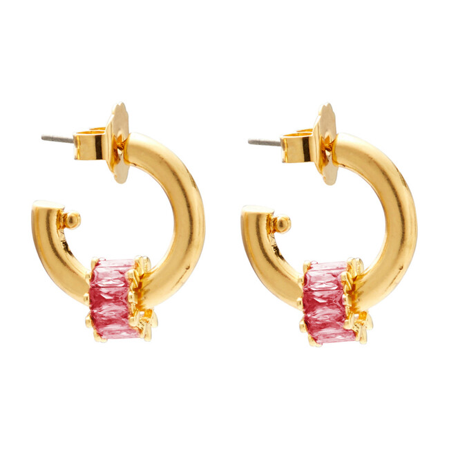 Pinkie Swear Hoops, Fuchsia - Earrings - 1