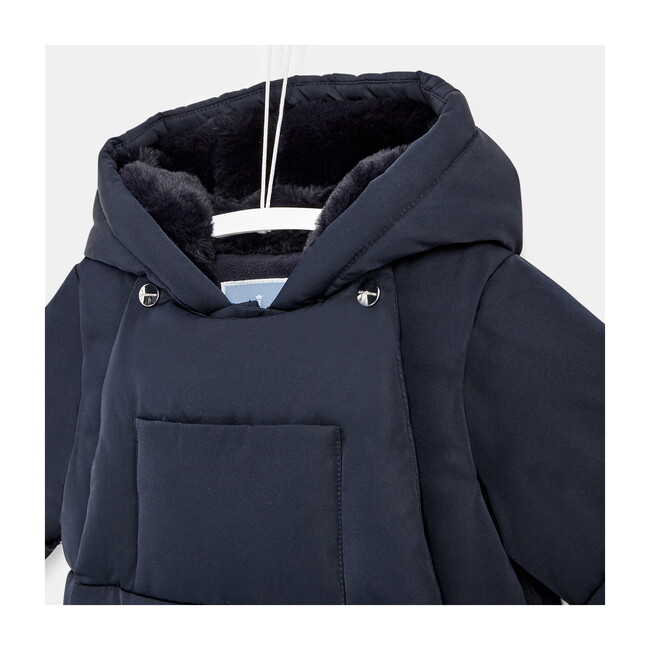 Baby Nylon Snowsuit, Navy Blue - Onesies - 9