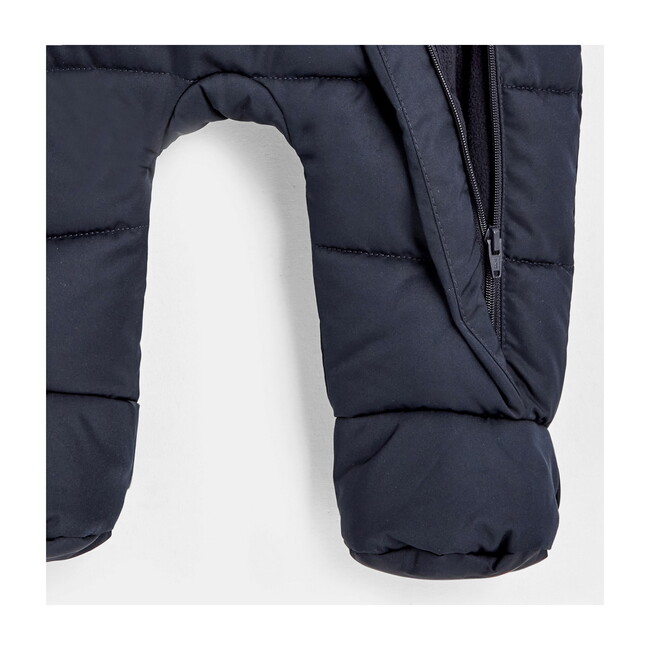Baby Nylon Snowsuit, Navy Blue - Onesies - 11