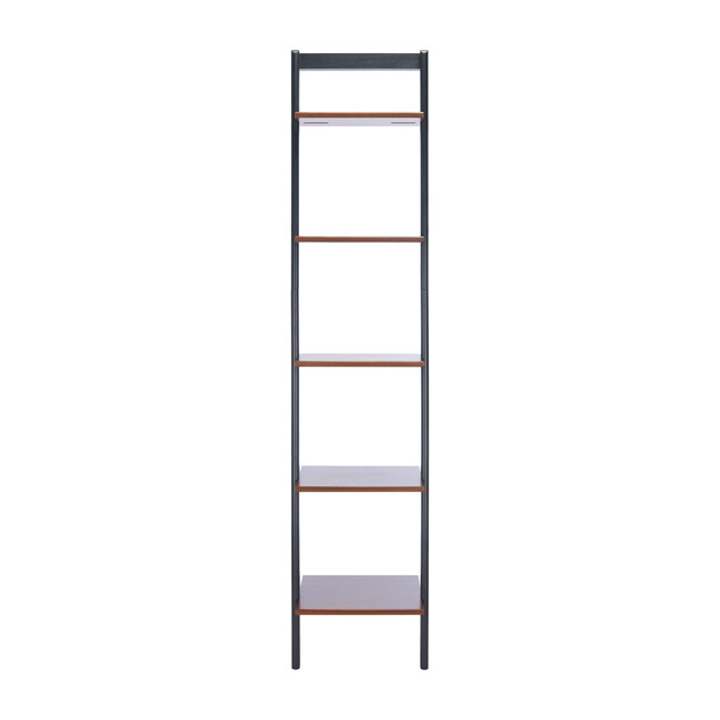 Allaire 5-Tier Leaning Etagère, Honey Brown/Charcoal