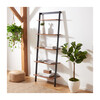 Cullyn 5-Tier Leaning Etagère, Honey Brown/Charcoal - Bookcases - 2