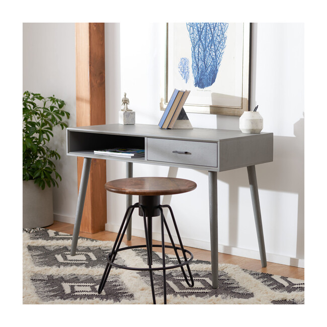Remy 1-Drawer Writing Desk, Distressed Grey
