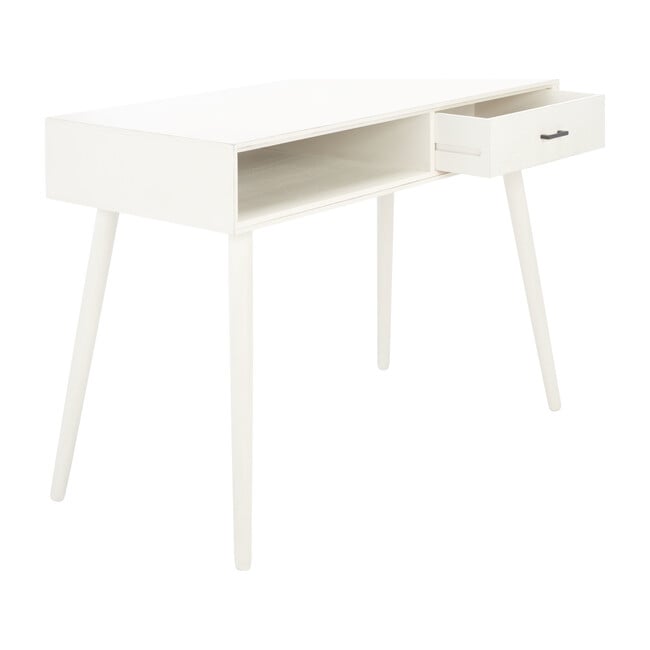 Remy 1-Drawer Writing Desk, Distressed White - Desks - 3