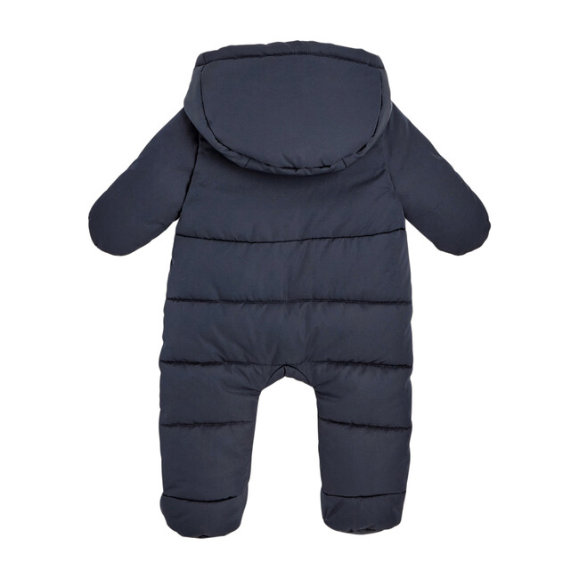 Baby Nylon Snowsuit, Navy Blue - Onesies - 8