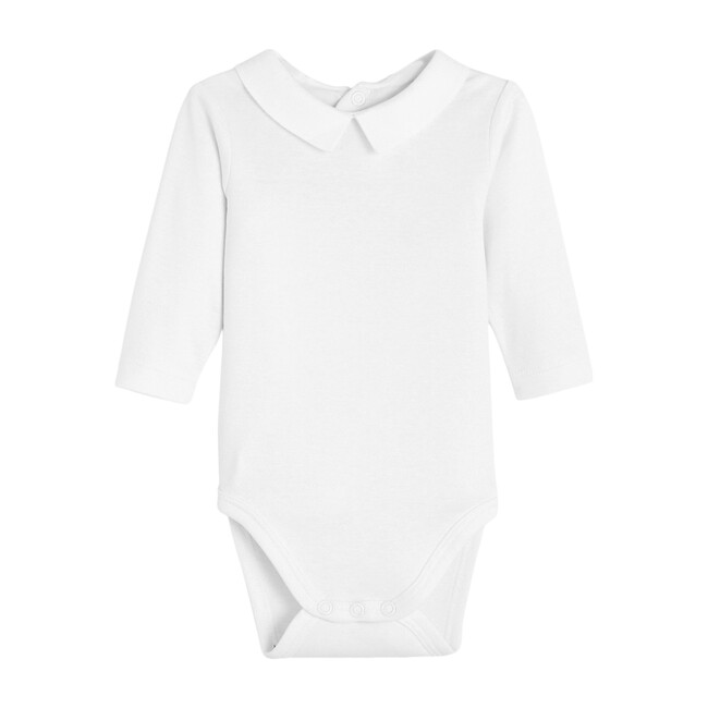 Baby Shirt Collar Bodysuit, White Jacadi Boy Clothing