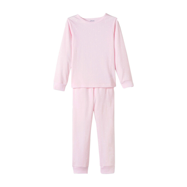 Heart Motif Pajamas, Pink & White