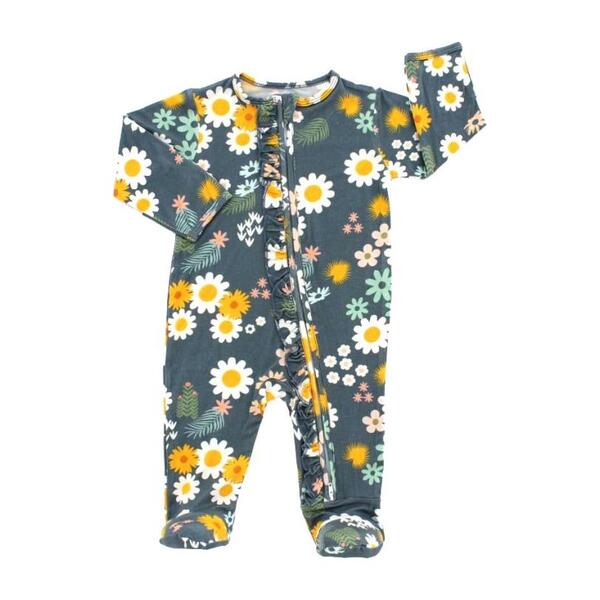 Blue Daisy Footed Pajama