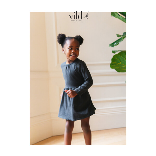 Organic Cotton Dress, Natural Stone Blue