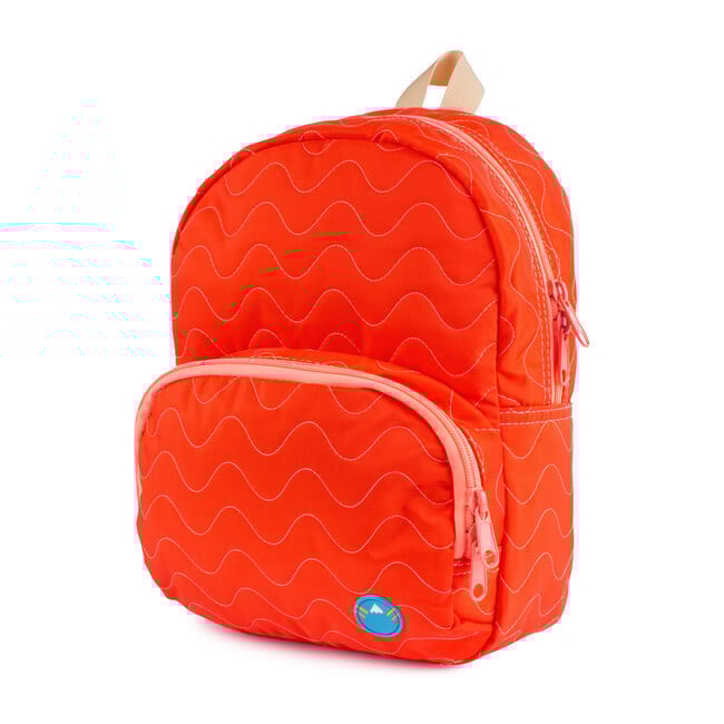 Quilted Mini Backpack, Red Orange - Bags - 1