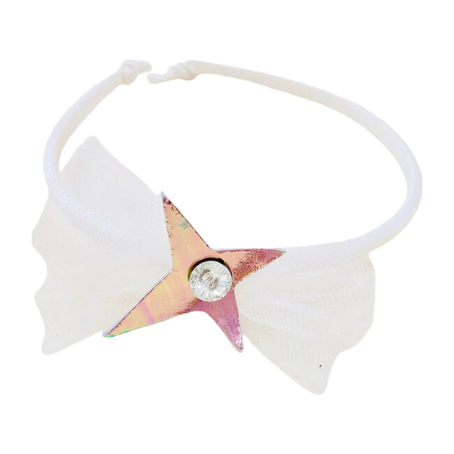 Amulet Crystal Headband, Silk Leather Charm