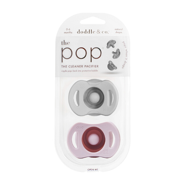 The Pop Pacifier Twin Pack, Grey and Lilac