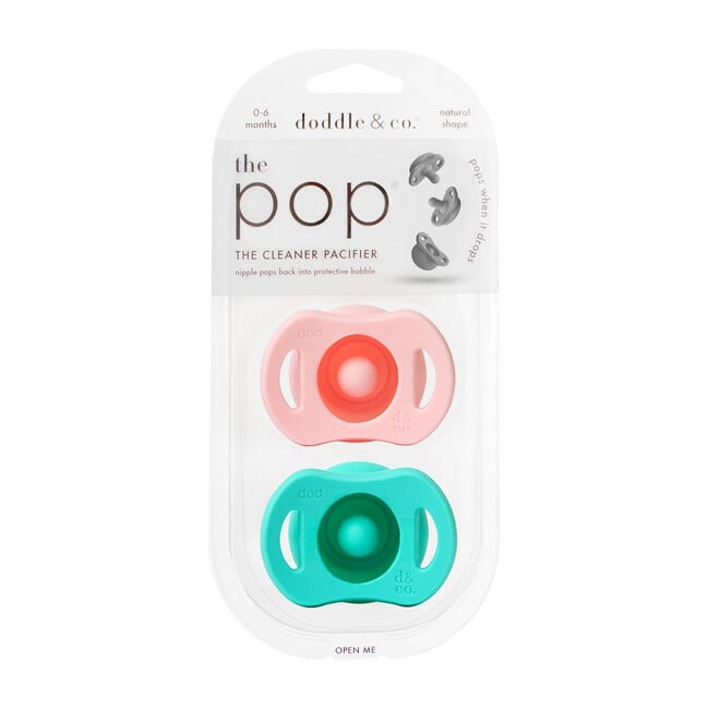 The Pop Pacifier Twin Pack, Teal and Pink