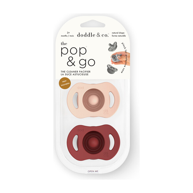 The Pop & Go Pacifier Twin Pack, Just Peachy & Upper Rust