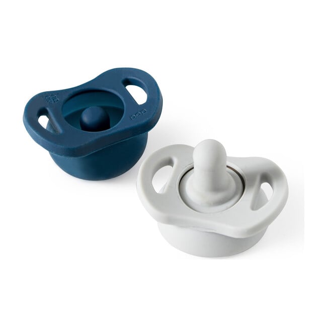 The Pop & Go Pacifier Twin Pack, Navy About You & Oh Happy Grey