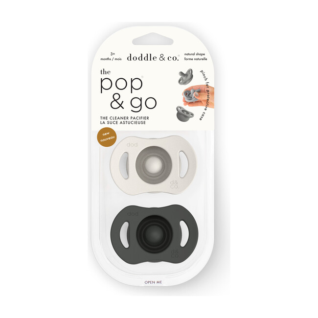 The Pop & Go Pacifier Twin Pack, Cream of the Crop & Coal Mate