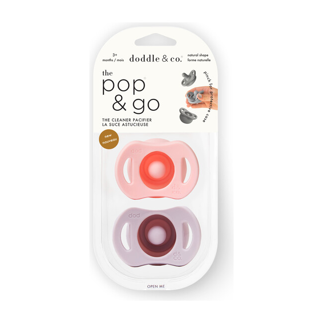 The Pop & Go Pacifier Twin Pack, Make Me Blush & I Lilac You