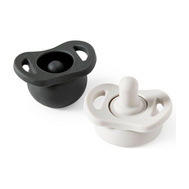 The Pop & Go Pacifier Twin Pack, Cream of the Crop & Coal Mate