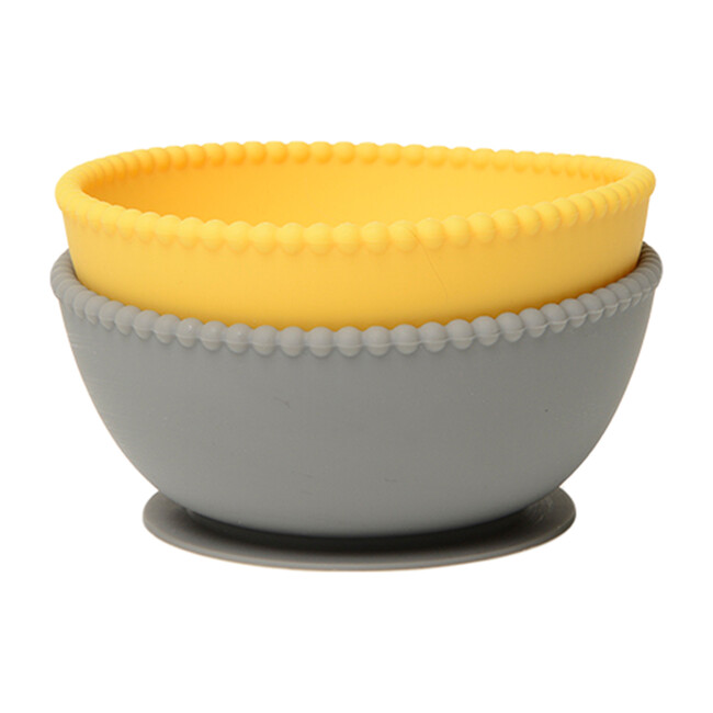 Silicone Suction Bowls, Yellow/Grey - Tabletop - 1