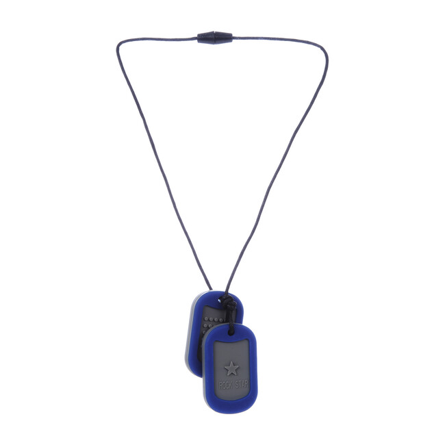 Kids Silicone Military Tags, Blue