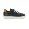 Smooth Leather Lace Up, Navy with Brown - Sneakers - 1 - thumbnail