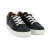 Smooth Leather Lace Up, Navy with Brown - Sneakers - 2