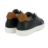 Smooth Leather Lace Up, Navy with Brown - Sneakers - 3