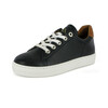 Smooth Leather Lace Up, Navy with Brown - Sneakers - 5
