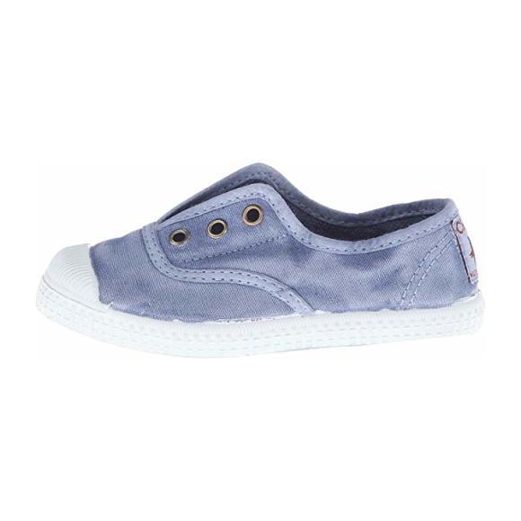 Distressed Canvas Slip On, Washed Denim
