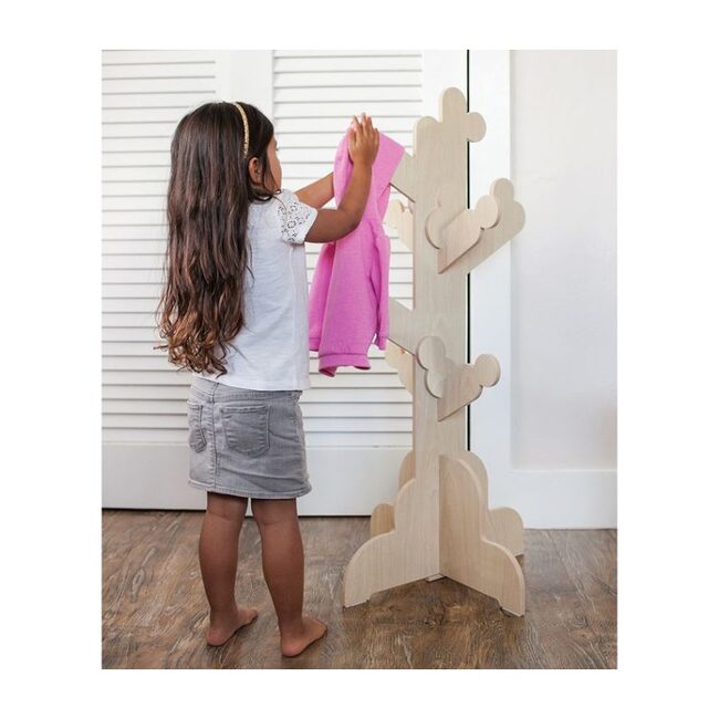 Little Ones Clothes Tree, Natural - Nightstands - 2