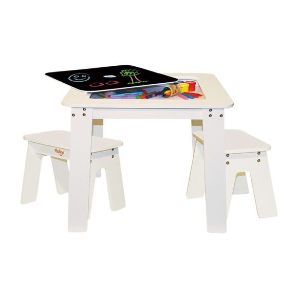 Chalk Table and Benches, White - Play Tables - 1