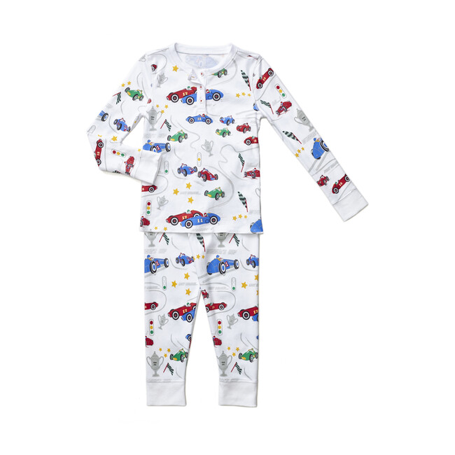 Vintage Cars Long Pajamas, White