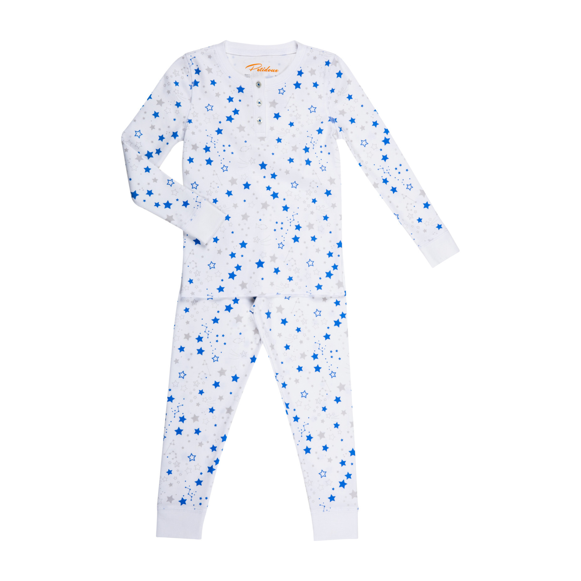 Starry Night Long Pajamas, Blue - Kids Boy Clothing Sleepwear - Maisonette