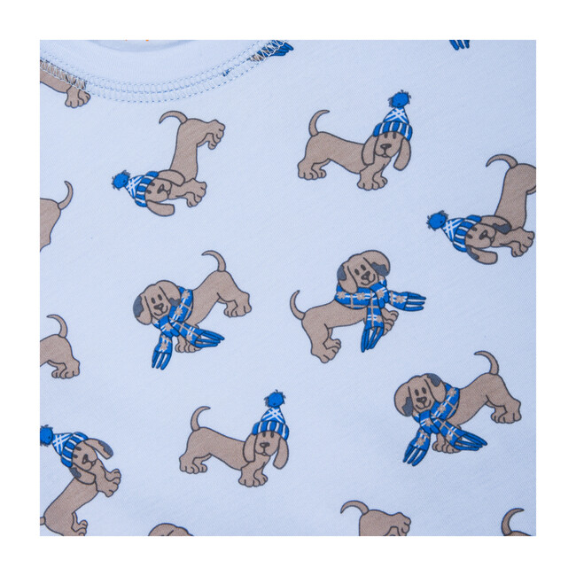 Puppies in Hats Long Pajamas, Blue - Pajamas - 3