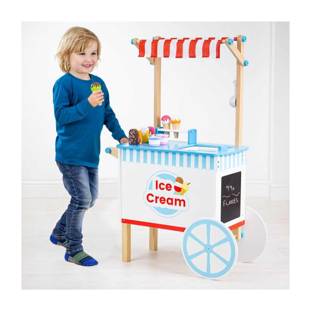 kids wooden ice cream cart