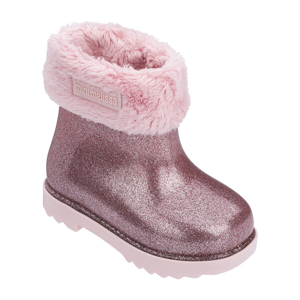 Baby Winter Boot, Pink Glitter - Mini Melissa Shoes & Booties | Maisonette