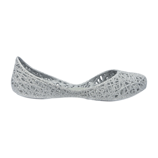 Mel Campana Zig Zag, Silver - Mini Melissa Shoes | Maisonette