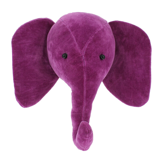 Mini Velvet Elephant Head, Pink