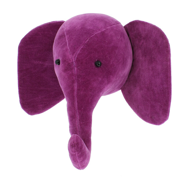 Mini Velvet Elephant Head, Pink