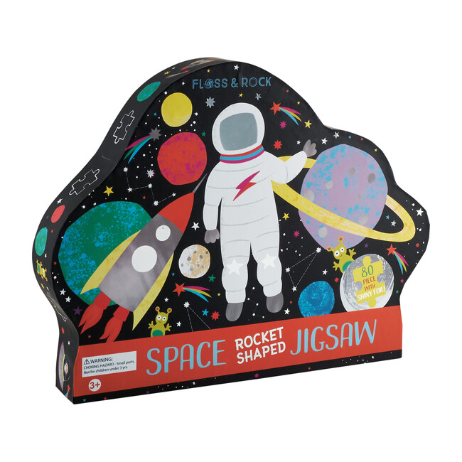 Space Rocket Shaped 80-Piece Puzzle