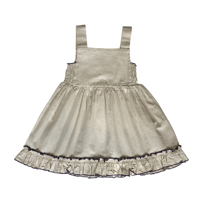 Otomi Smocked Bib Dress, Natural/Multi