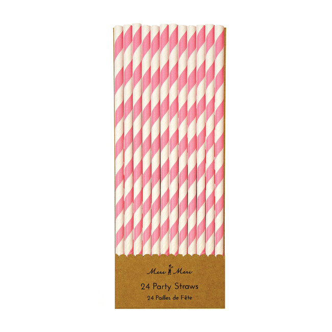 Pink & White Party Straws - Home Decor Party Goods - Maisonette