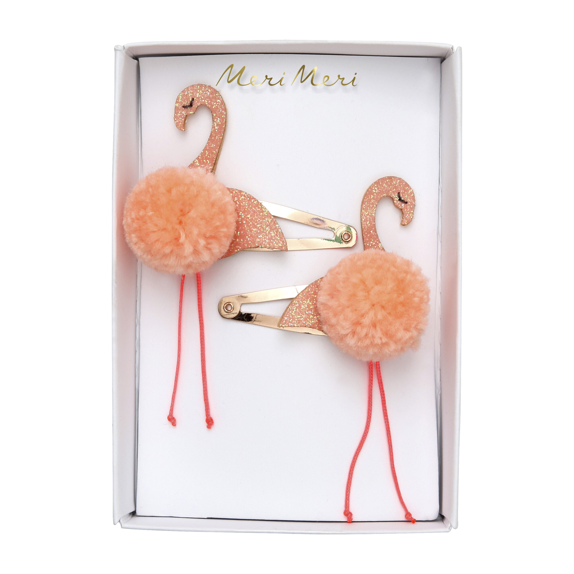 Flamingo Pompom Hair Slides