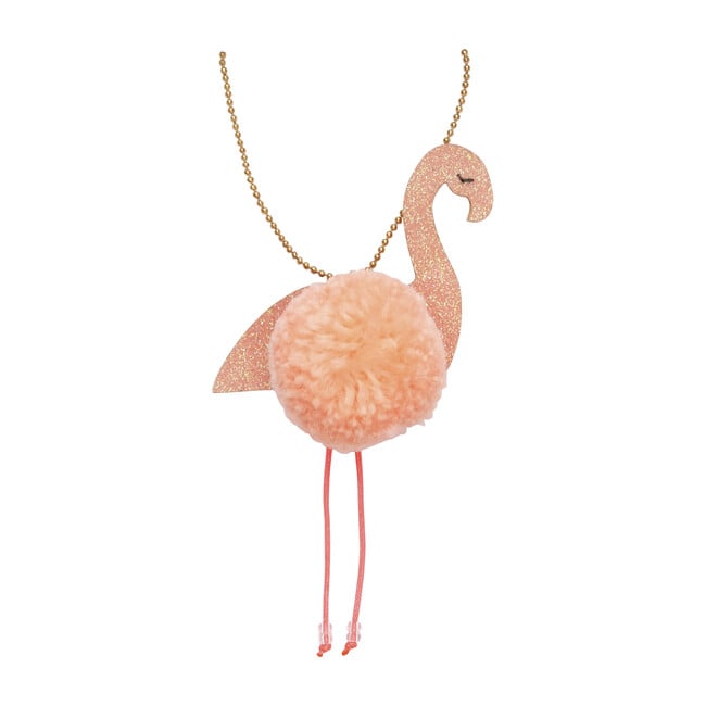 Flamingo Pompom Necklace - Necklaces - 1