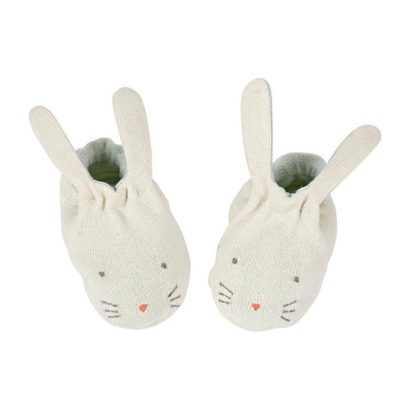Bunny Baby Booties, Mint