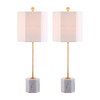 Set of 2 Magdalene Marble Table Lamps, White/Gold - Lighting - 2