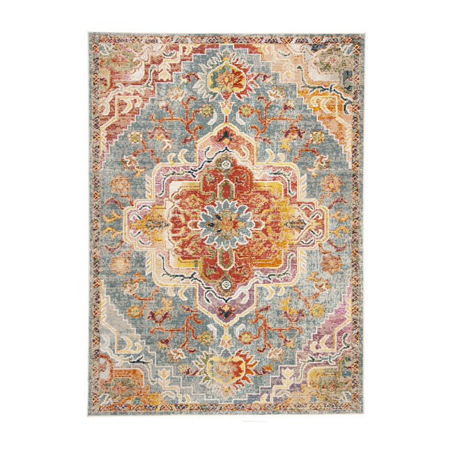 Crystal Piper Rug, Blue/Orange Multi - Rugs - 1
