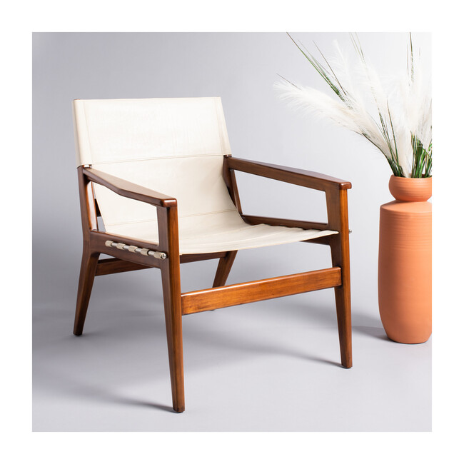 Culkin Leather Sling Chair, White