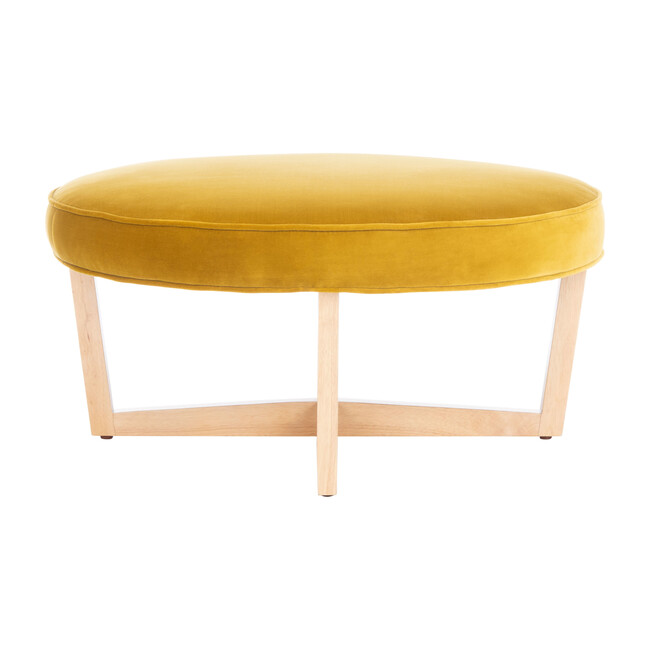 Tabby Velvet Ottoman, Gold