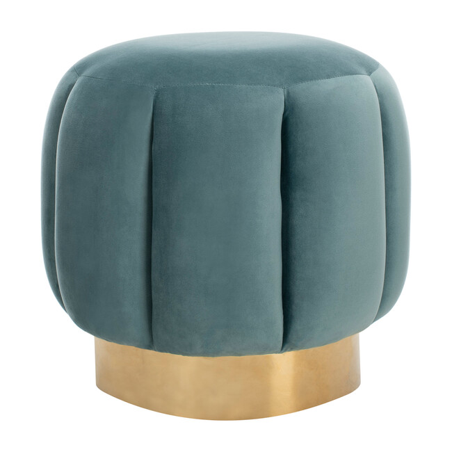 Maxine Channel Tufted Otttoman, Forest Green