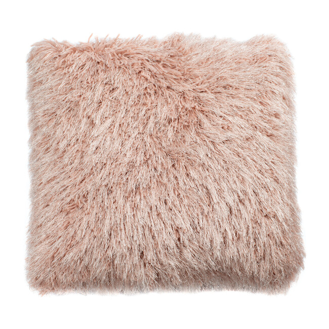 Shag Modish Metallic Pillow, Blush - 20" x 20"